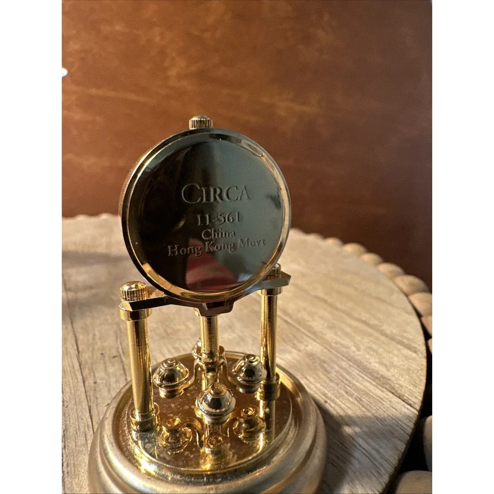 Vintage Miniature CIRCA Brass Quartz Japan Mvmt Table Clock - Model 11-561